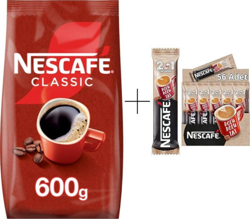 Classic 600 gr + Nescafe 2Si1 Arada 56'lı Paket