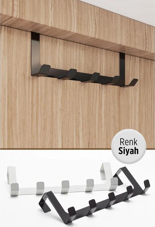 Kapı Askısı, Kapı Arkası Metal Askılık, Elbise Askısı, Bornoz Askısı, Siyah
