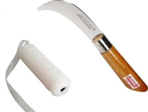 Aşı Bıçağı Seti + Aşı Bantı Yatağan El Yapımı Paslanmaz Çakı
