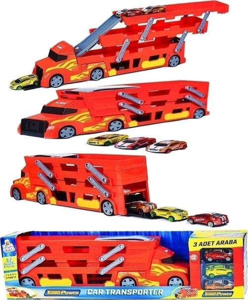 3 Katlı Araç Taşıyıcı Tır - Araba Fırlatıcı Cars Transporter Tır Oyun Seti