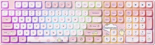 Pompompurin 5108B Plus Rgb Kablosuz Hotswap Mekanik Pembe Gaming Klavye