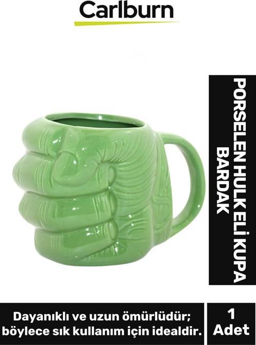 Özel Tasarım Dekoratif Şık Hediyelik Porselen Hulk Eli Kupa Bardak 11*14 Cm