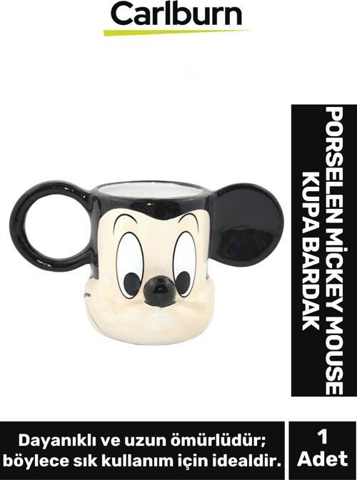 Özel Tasarım Dekoratif Şık Hediyelik Porselen Mickey Mouse Kupa Bardak 10*18 Cm