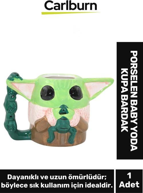 Özel Tasarım Dekoratif Şık Hediyelik Sevgili Eş Dost Arkadaş Porselen Baby Yoda Kupa Bardak