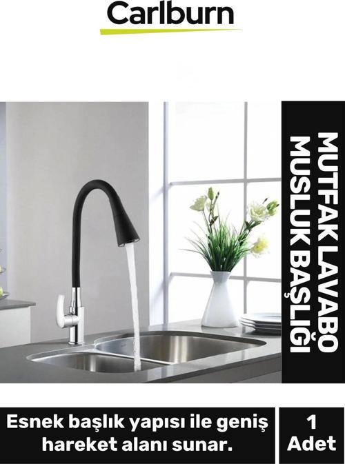 Özel Üretim Yüksek Kaliteli Esnek Paslanmaz Çelik Siyah Gövde Mutfak Lavabo Musluk Başlığı