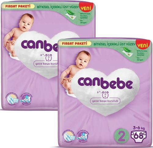 Bebek Bezi Fırsat Paketi 2 Beden Mini (3-6 kg) 68 li x 2 Adet
