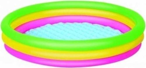 51104 3 Halkalı Renkli Yumuşak Tabanlı Havuz 102 x 25 Cm
