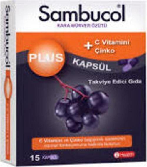 Plus Kara Mürver Özütü + C Vitamini & Çinko 15 Kapsül