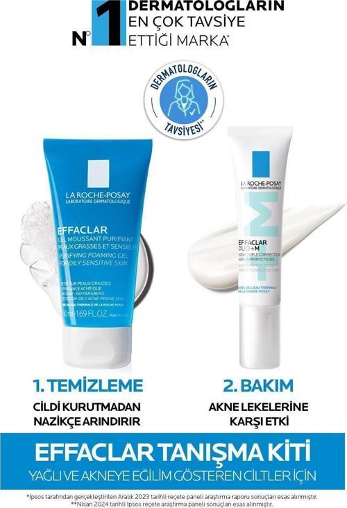 Yağlı/Akneye Eğilimli Ciltler İçin Tanışma Cilt Bakım Seti:Effaclar Yüz Yıkama Jel & Effaclar Duom+