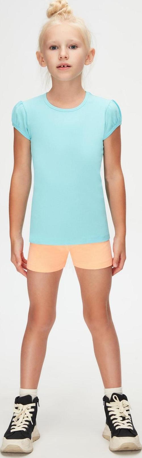 Cam Göbeği Basic Kız Çocuk Sıfır Yaka Karpuz Kol Tişört