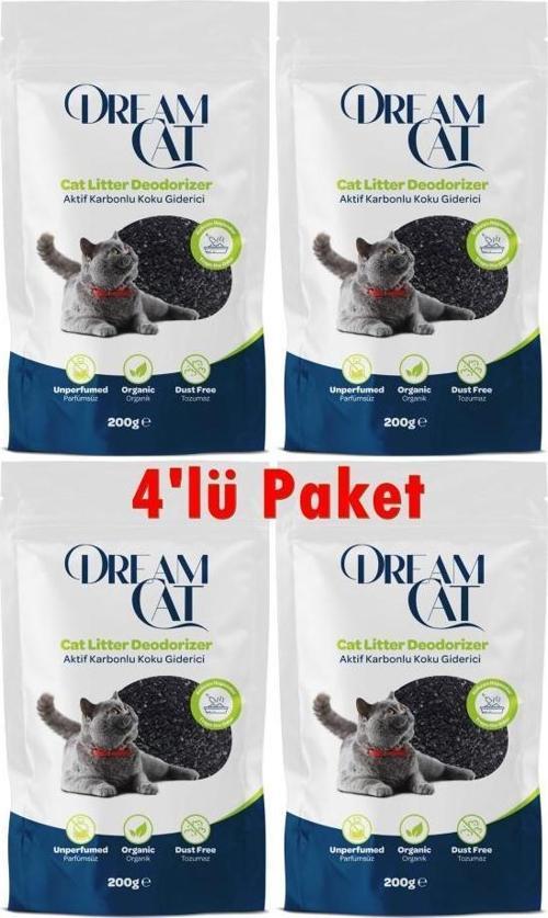 Kedi Kumu Koku Giderici Aktif Karbonlu 4x200 Gr