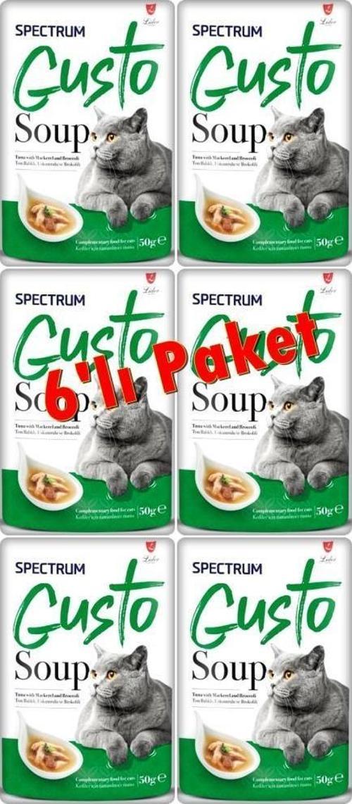 Gusto Ton Balıklı Uskumrulu ve Brokolili Kedi Çorbası 6x50 Gr