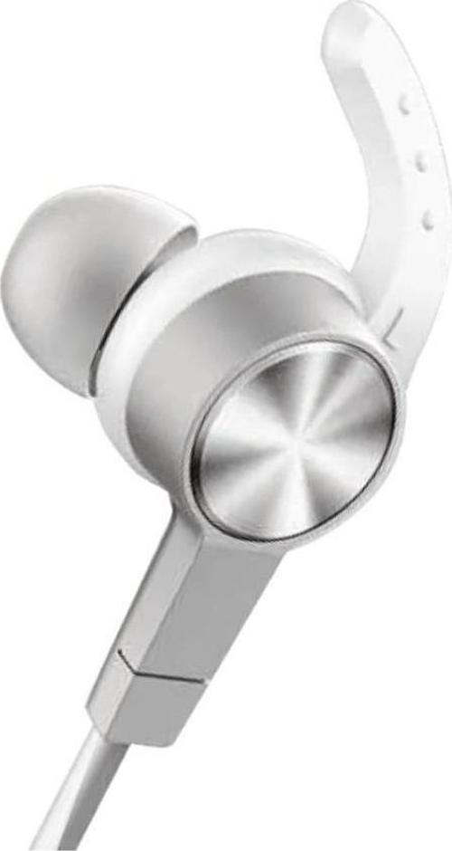 S32 Mıknatıslı Bluetooth v5.0 Kablosuz Mikrofonlu Kulakiçi Spor Kulaklık - Gri-Beyaz