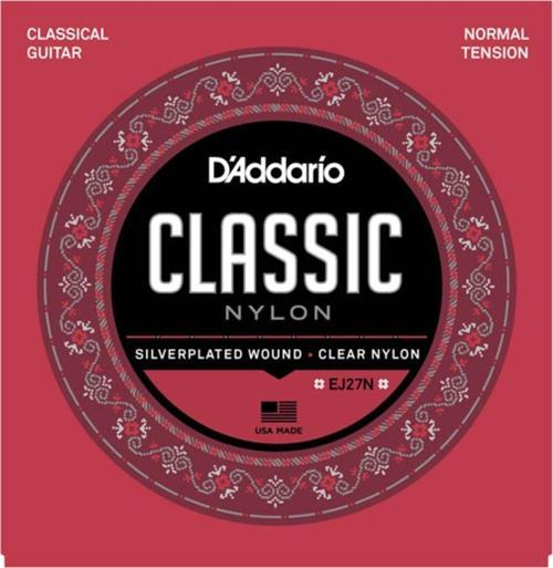 Ej27N Klasik Gitar Tel Seti (4/4), Sılverplated Wound, C D'Addarıo. Ej27N Student Nylon, No