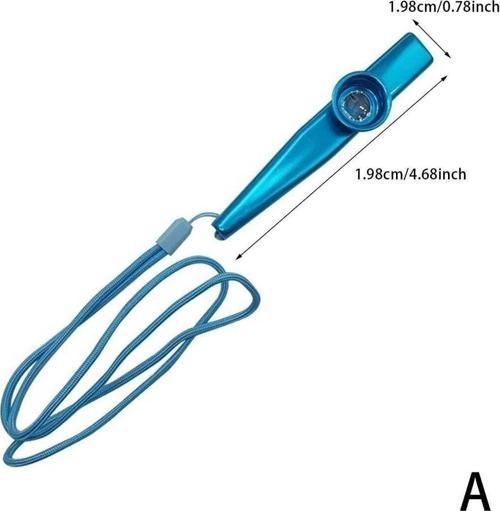 Gmc Boyun Askı Ipli Metal Kazoo - Mavi -