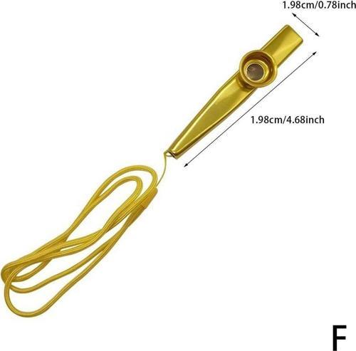 Gmc Boyun Askı Ipli Metal Kazoo - Sarı -