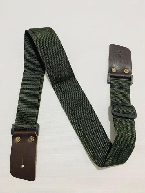 Guitar Strap Hakiki Deri Uçlu Haki Yeşili Gitar Askısı