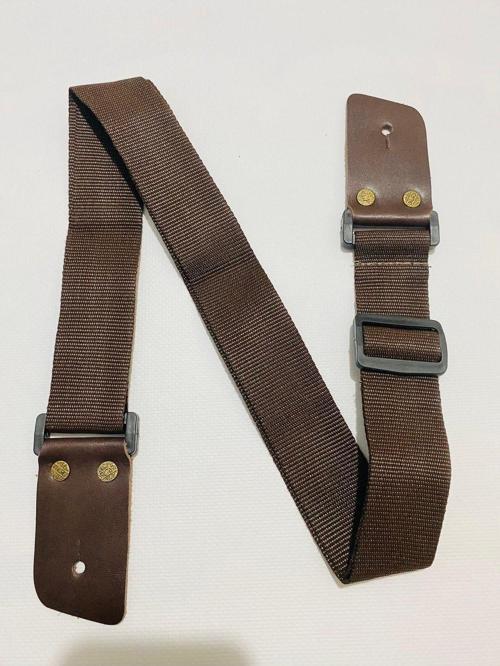 Guitar Strap Hakiki Deri Uçlu Kahverengi Gitar Askısı