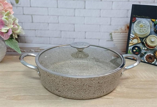 Oms Kum Beji Granit 28 Cm Basık Tencere