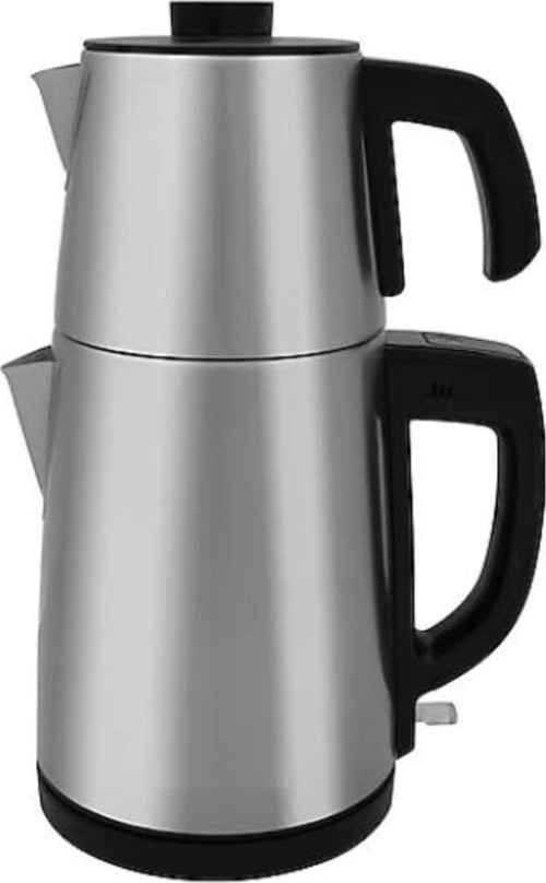 2 In 1 Paslanmaz Çelik Çay Makinesi Su Isıtıcı Çelik Süzgeçli 1850W
