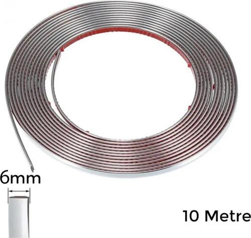 Yapışkanlı Nikelaj Şerit Bant Çıta 6Mm 10 Metre Krom