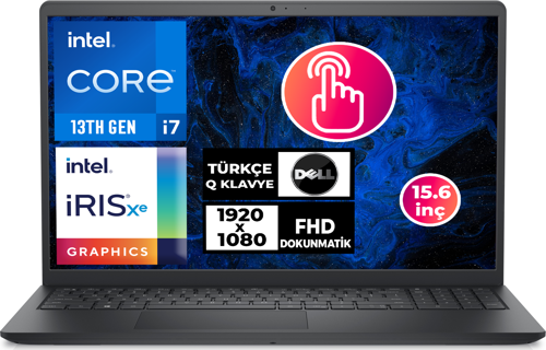 INSPIRON 15 3530 i7-1355U 16GB 1TB SSD 15.6" Ubuntu Dokunmatik Laptop I35301018U