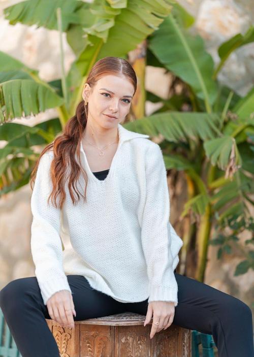 Gömlek Yaka Oversize Basic Kazak
