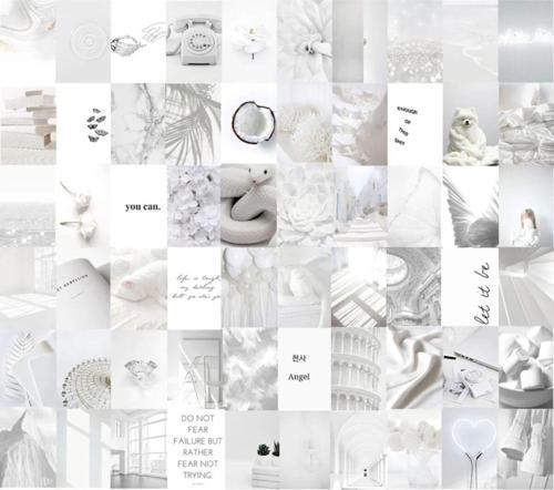 Beyaz Fotoğraf Kolaj Seti , Poster Seti 60 Resim Yüksek Kalite Kuşe Kağıt 350 gr -10×15 cm