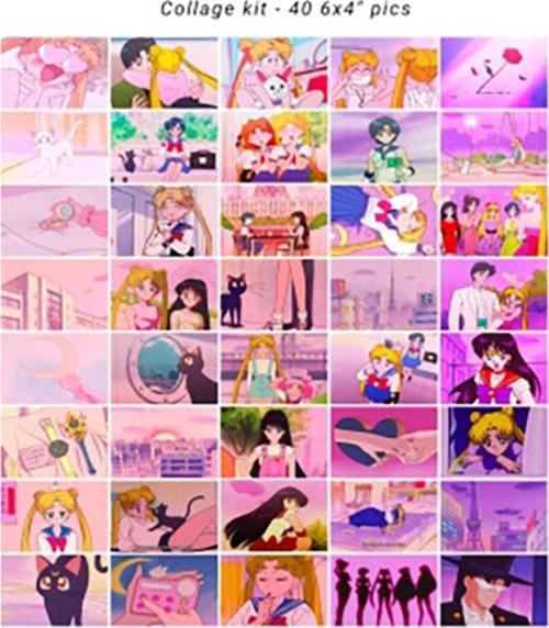 Şeker Kız Candy Kolaj Seti Sailor Moon Poster Seti 40 Adet 10×15 cm Kuşe Kağıt 350 gr