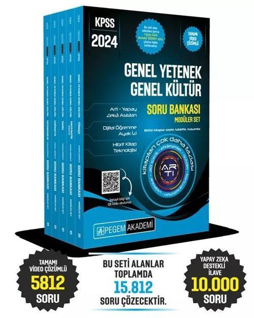 2024 KPSS Genel Yetenek Genel Kültür Tamamı Çözümlü Soru Bankası Seti - 5 Kitap