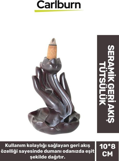 Özel Üretim Dekoratif İthal Parlak Şelale Seramik Geri Akış Tütsülük & Oda Kokusu Biblo 10*8 Cm