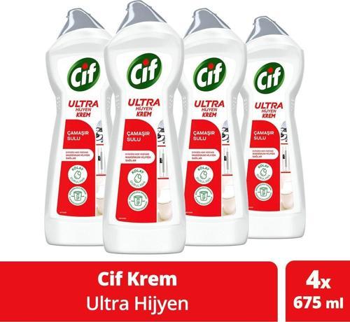 Krem Yüzey Temizleyici Çamaşır Suyu Katkılı Ultra Hijyen 675 Ml 4 Adet