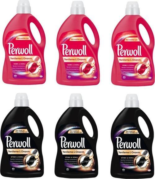 3 L X 6 Adet Siyahlar Için 3 Adet + Renkliler Için 3 Adet Sıvı Çamaşır Deterjanı