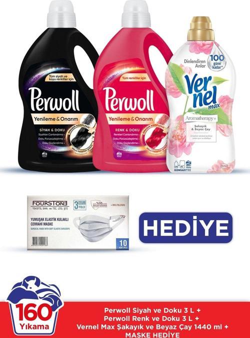 3L Siyah + 3L Renkli + Vernel Max 1,44Lt Şakayık