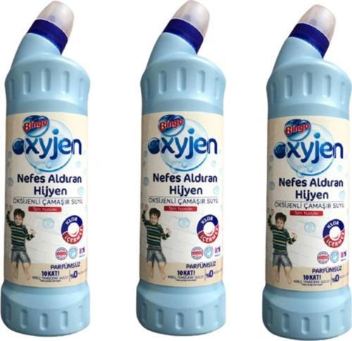 Oksijen Nefes Aldıran Hijyen Çamaşır Suyu 750 Ml Ekonomi Paketi 3Lü Parfümsüz