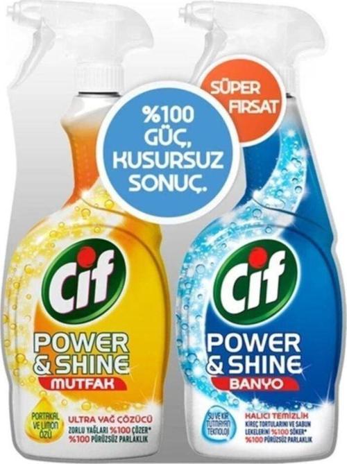 Cıf Sprey Power Shıne Mutfak+Banyo 2Lı 750+750Ml