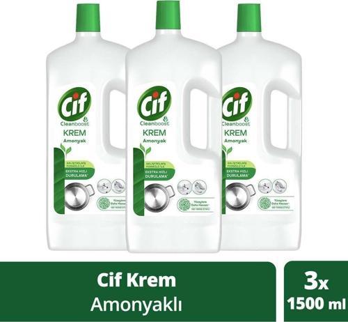 Krem Yüzey Temizleyici Amonyaklı Klor Boya Fosfat Paraben Içermez 1500Ml 3Adet