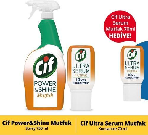 Power&Shine Sprey Temizleyici Mutfak 750 Ml+Ultra Serum Mutfak Konsantre 70 Ml + Ultra Serum Mut