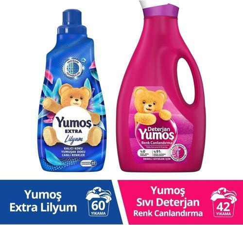 Extra Lilyum Konsantre Çamaşır Yumuşatıcı 1440 Ml + Hassas Giysiler İçin Deterjan 2520 Ml.