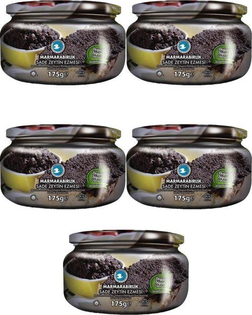 Siyah Sade Ezme Zeytin 175 Gr Cam X 5'Li Paket