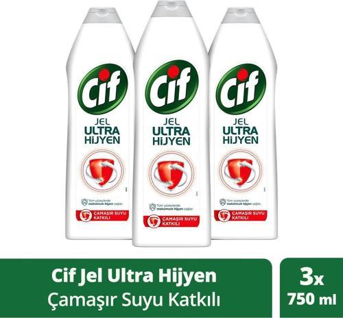 Jel Ultra Hijyen Tüm Yüzeyler Için Çamaşır Suyu Katkılı 750 Mlx3