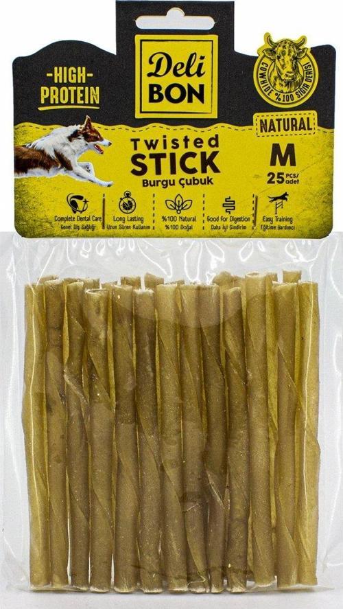 Deri Kalın Burgu Çubuk 25 Adet Natural