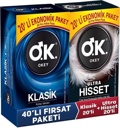 Ultra Hisset 20'Li Prezervatif & Klasik 20'Li Prezervatif Set