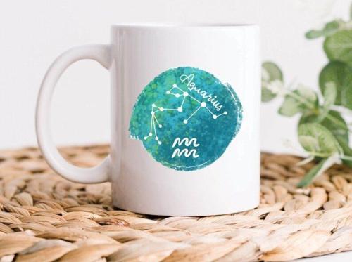 Kova Burcu Takımyıldızı Kahve Kupa İngilizce Kupa Bardak Burç Ve Astroloji Hediyesi