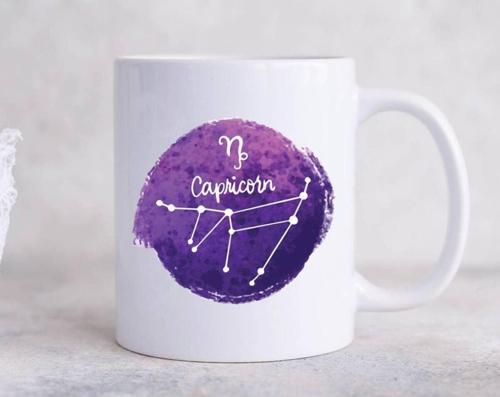 Oğlak Burcu Kahve Kupası İngilizce Oğlak Burcu Hediye Kupa Astroloji Temalı Fincan
