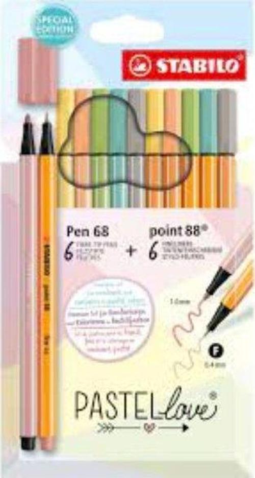 STABILO point 88 & pen 68 Pastellove 12'li