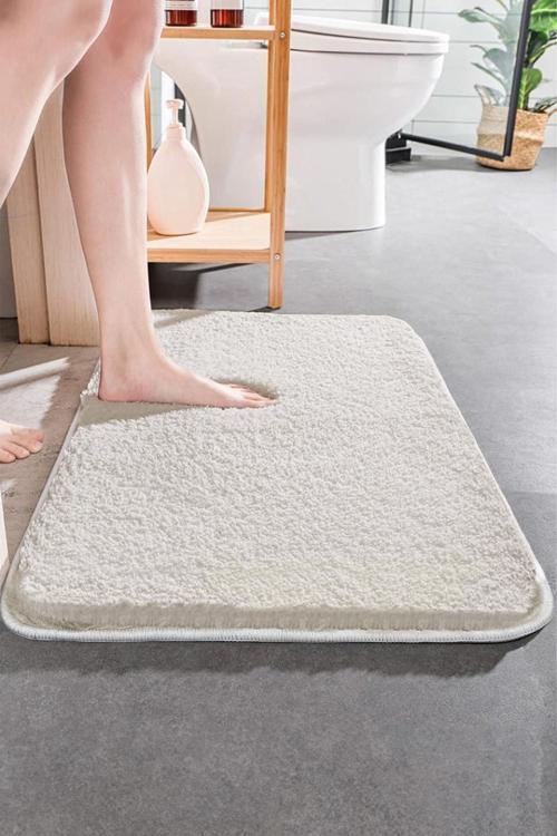 Kaymaz Pamuk Taban, Tekli Post Peluş Banyo Paspası, Kaymaz Taban 40x60 cm