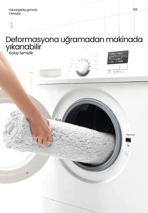 Kaymaz Pamuk Taban, 40X60 Cm Tekli Post Peluş Banyo Paspası, Kaymaz Taban 40x60 cm