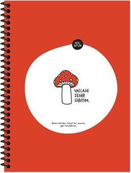 18,5*25 80 Yaprak  Çizgili Spr.Karton Kapak  Hafif Kağıt Stickerli Defter - Zehir Gibiy