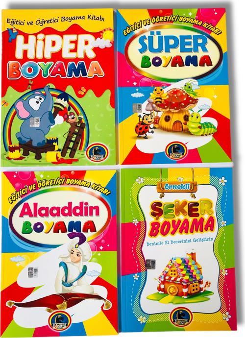 Eğitici Ve Öğretici Boyama Kitabı 4 Kitap 128 Sayfa BOYAMA6